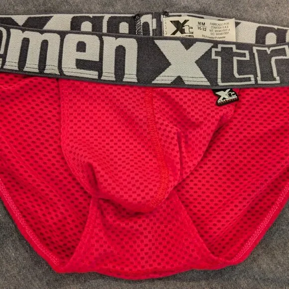 3 pairs of Xtremen Brief - Tanga Style. They fit more like a SM: blue gray red. - Picture 4 of 4